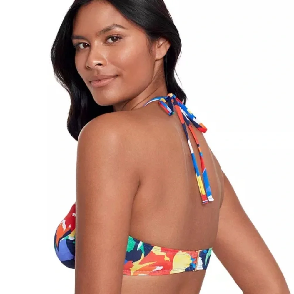 Lauren Ralph Lauren Women's Printed V-Wire Bandeau Bikini Top NWT size 4 - Picture 3 of 9